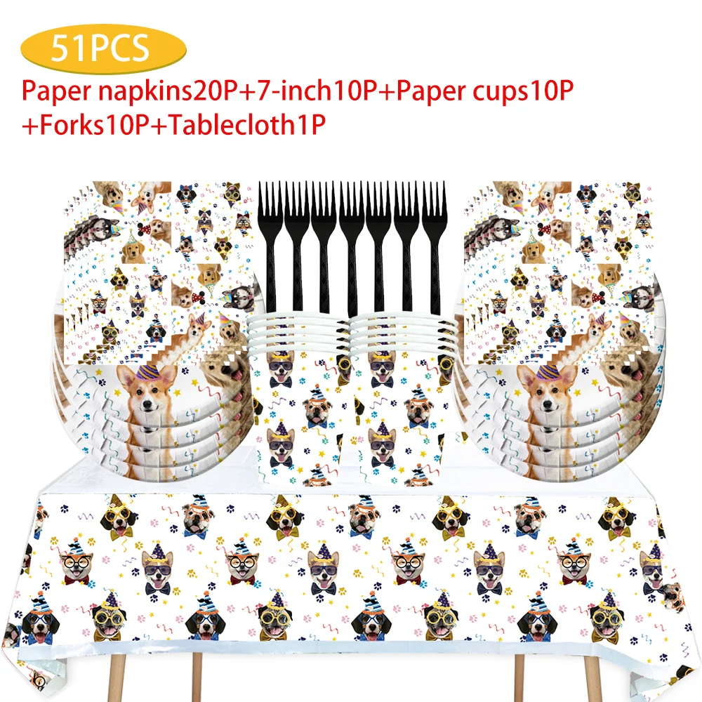 

Disposable Birthday Party Supplies, Dog Themed Scene, Birthday Decoration, Party Arrangement