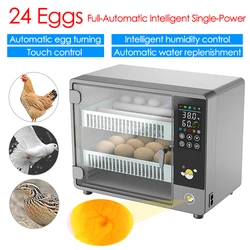 24 Egg Incubator Full Automatic Touch Temperature Control Farm Hatchery Machine Chicken Duck Quail Bird Brooder Eggs Incubator