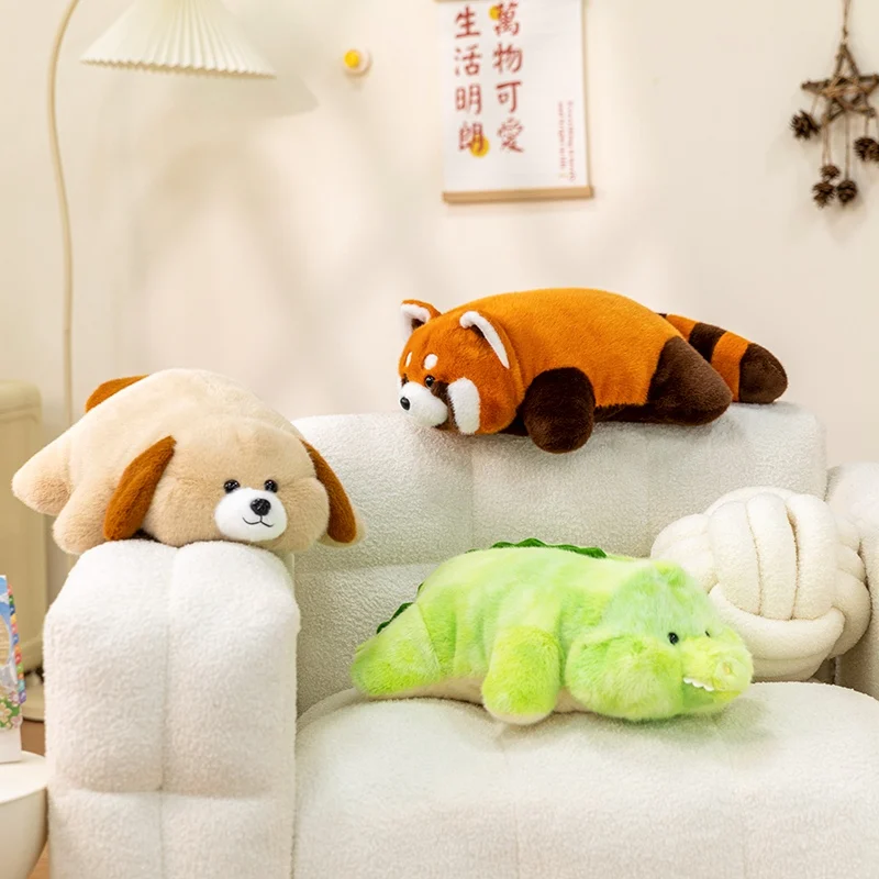 45 سنتيمتر الحيوانات الكذب ألعاب من القطيفة جميل الكرتون الثعلب الراكون الكلب القط كوالا لينة محشوة الدمى ديكور المنزل الدب النوم وسائد فخمة