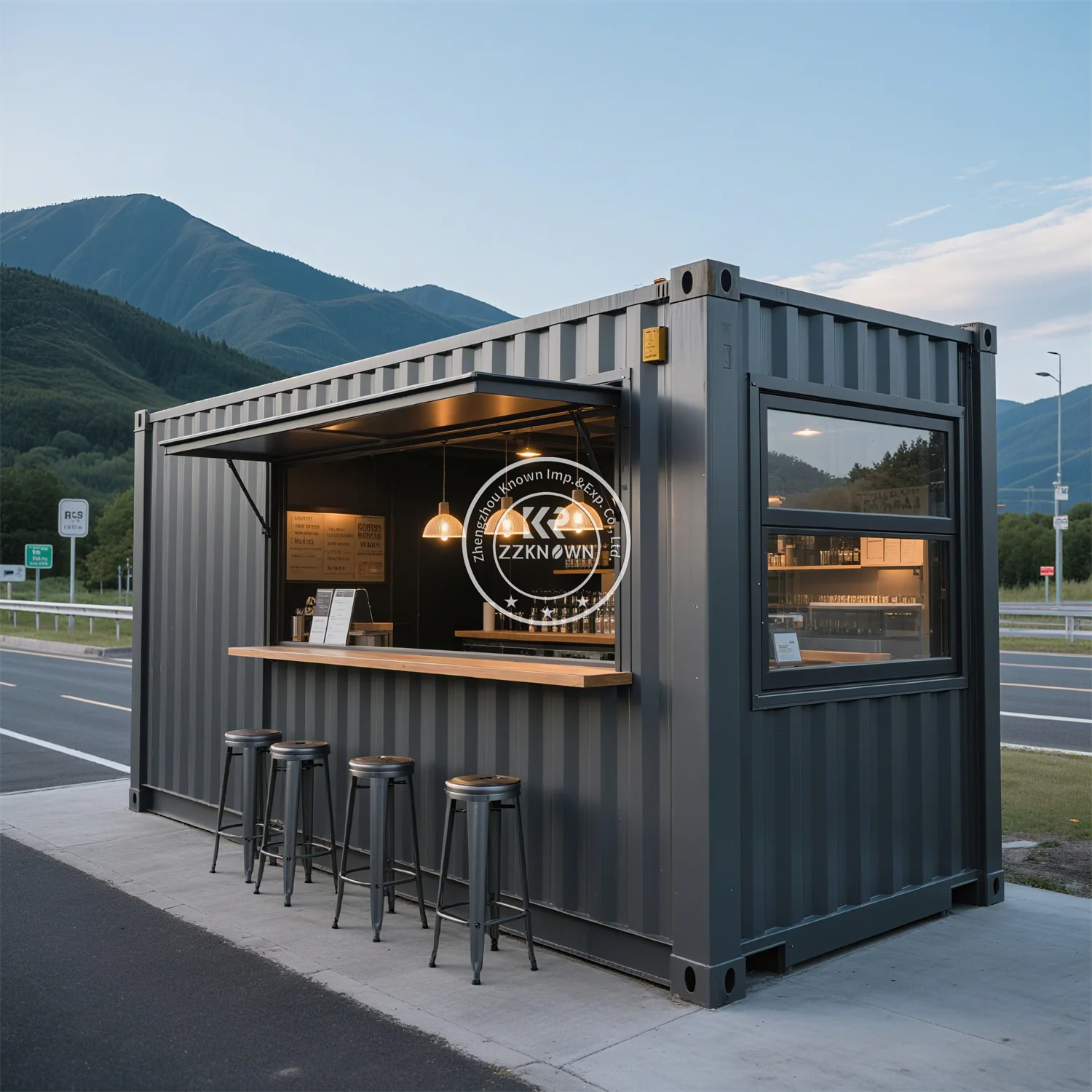 

Prefab 20ft 40ft Shipping Container Coffee Shop Customizable Street Food Kiosk Prefabricated Modular Container House For Sale