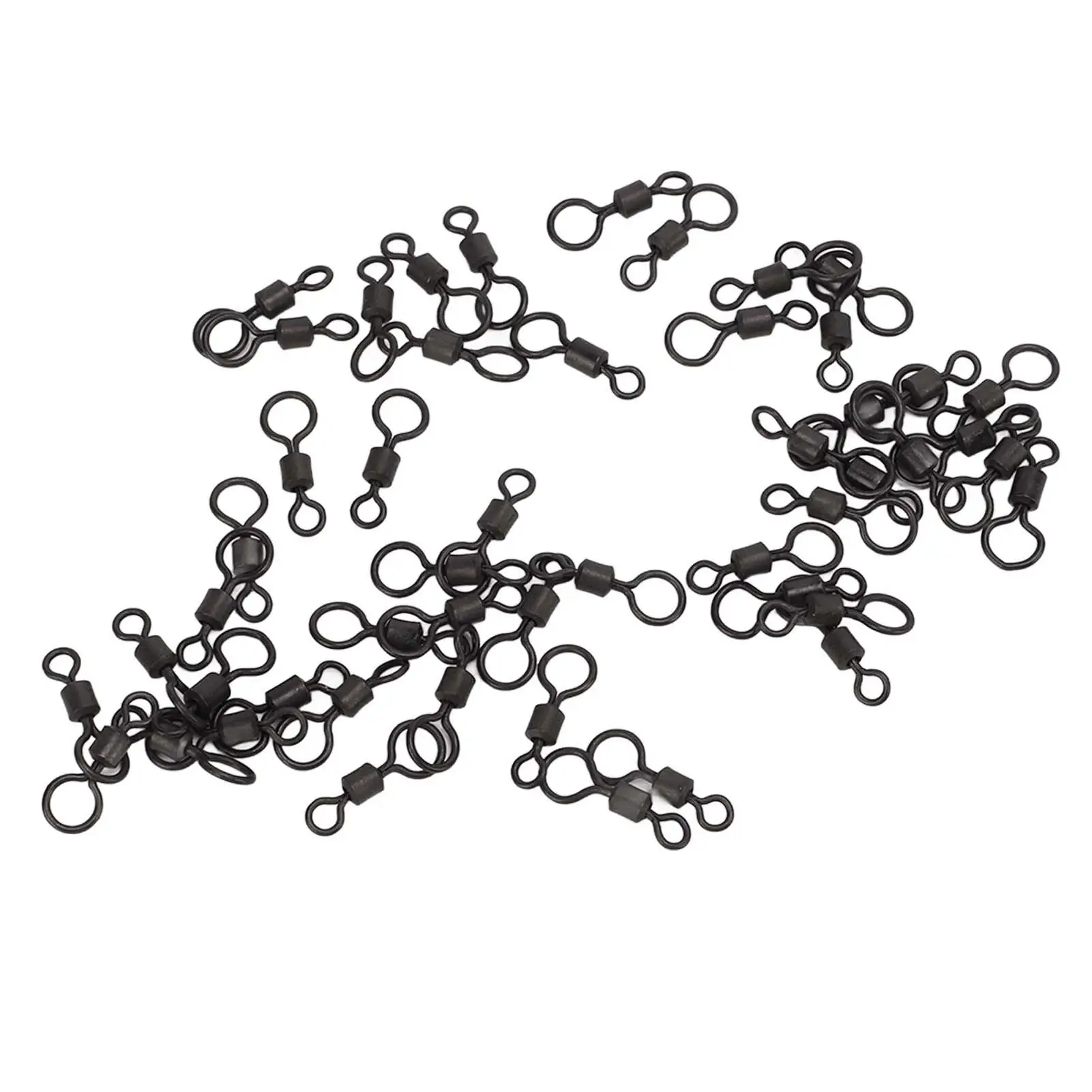 50pcs High Strength Stainless Steel Fishing Barrel Swivels - Rolling Hook Connectors for Anglers