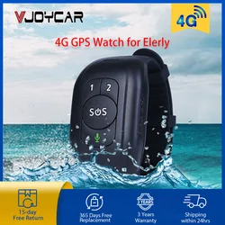 Vjoycar New Smart GPS Bracelet Elderly Falling Detection SOS 4G Watch Emergency Alram Two Way Calling GPS Tracker HR & BP Temp.