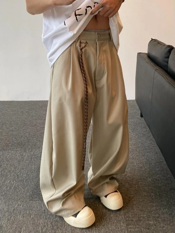 

Пригородные брюки в американском стиле ретро для мужчин и женщин, свободные прямые повседневные длинные брюки, летние модные широкие брюки, удобные брюки для отдыха