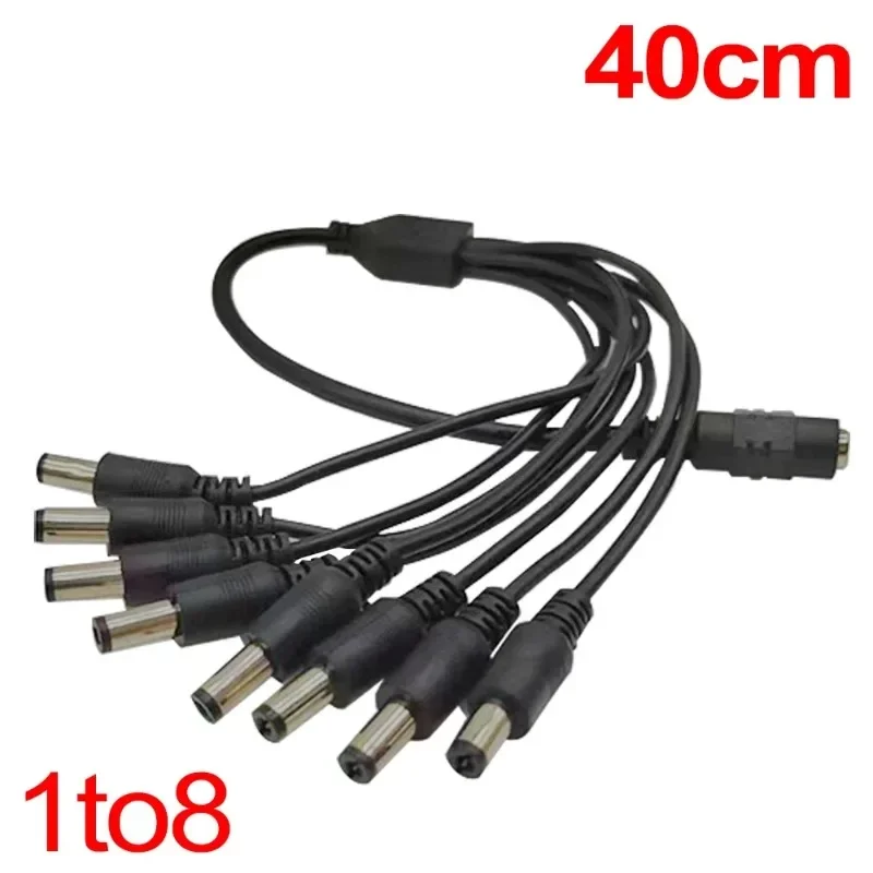 4個入り-55-21mm-1-8分岐-dc電源スプリッターケーブル-5v-12v-電源アダプターコネクタコード-ledストリップライト-cctvカメラ用