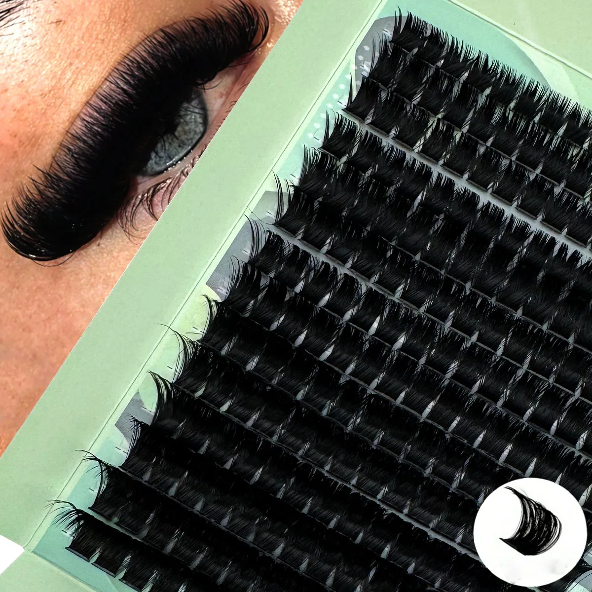 300D-110D 8D Flauschige DIY Cluster-Wimpern 8-20mm Gemischte Wimpernverlängerung 0,07mm Russische D-Curl Dicke Wiederverwendbare Dramatische Wimpern