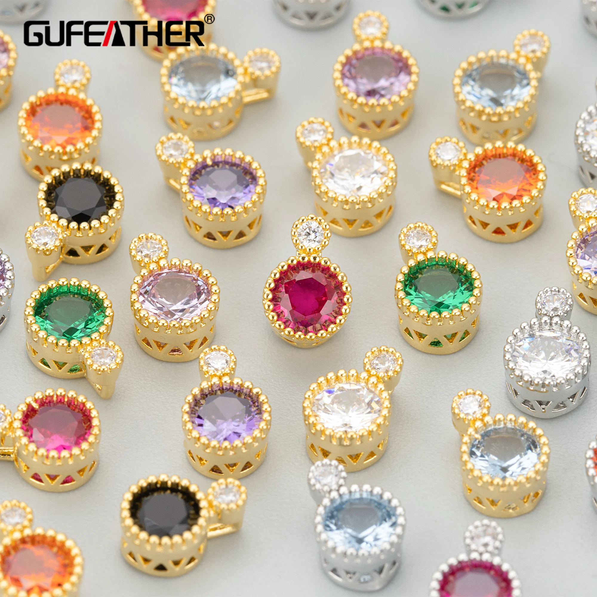 GUFEATHER,10pcs/lot,MG11,jewelry accessories,18k gold rhodium plated,copper,zircon,nickel free,charms,diy pendant,jewelry making