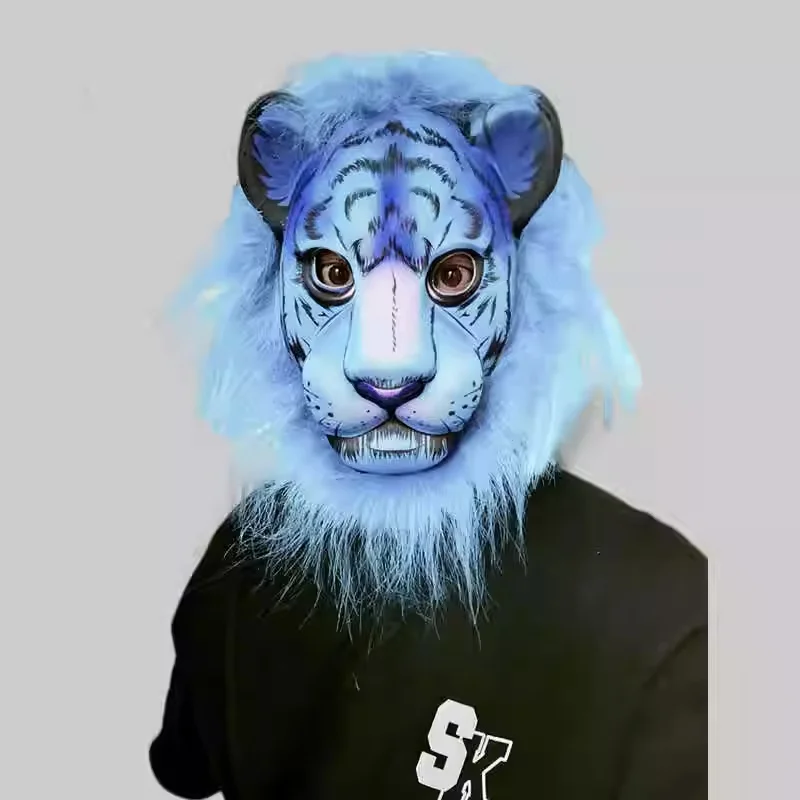 성인 및 어린이용 사파리 동물 얼굴 가면 코스프레 털복숭이 호랑이 사자 가면 무도회 테마 카니발 파티 장식 마디 그라스 마스크