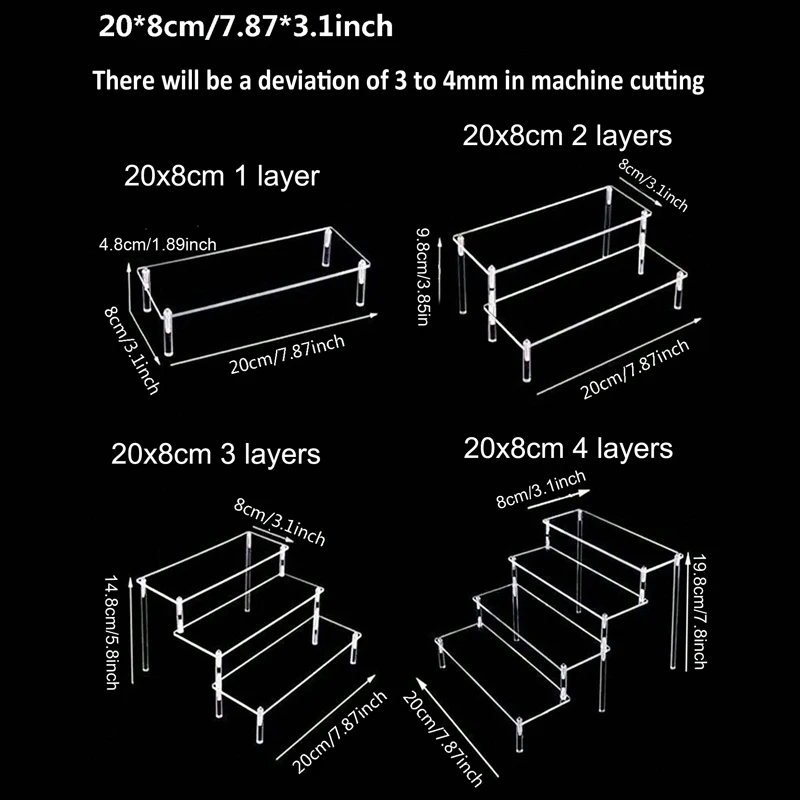 Acrylic Cosmetic Perfume Display Rack Dressing Table Storage Rack Desktop 1-4 Layers Cabinet Household Storage Tool Accessories