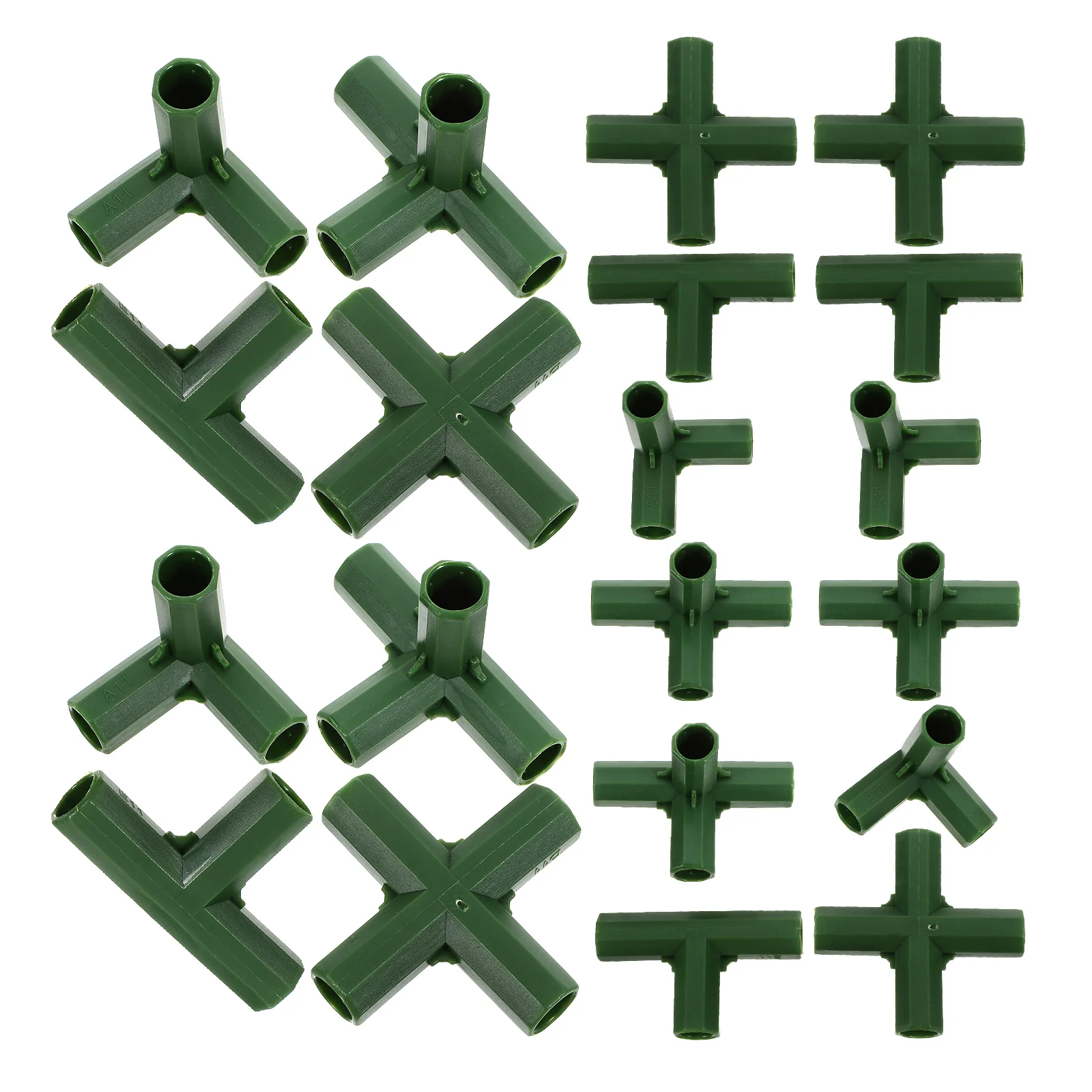 

20 Pcs Tent Connector Fitting Connectors Elbow Supports Canopy Green Fittings Kit Pole Repair