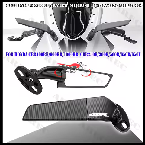 CBR LOGO Universal Guiding Wind Rearview Mirror Rear View Mirrors For Honda CBR 400/600RR CBR1000RR CBR 400RR 600RR 1000RR