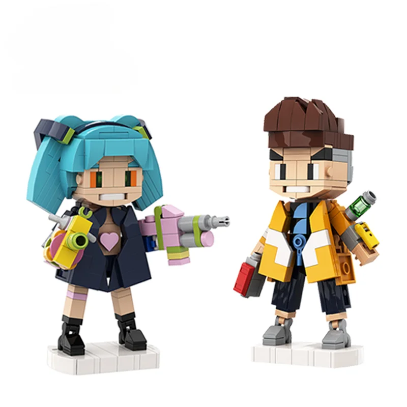 MOC David and Rebecca Building Blocks Edgerunners Anime Figures Assemble Cyberpunk Model Collection Bricks Creative Gift