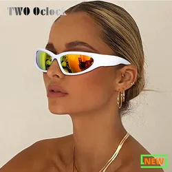 Designer y2k UV400 Mirrored Sunglasses Women White Sun Glasses Men Hispter Sport Driving Cycling Ladies Shades 2025 gafas de sol
