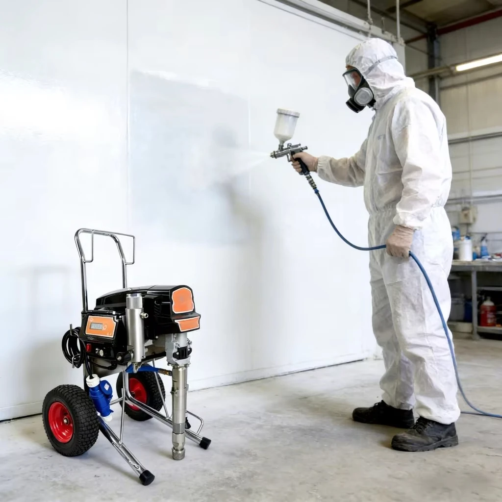 High-power airless spraying equipment for indoor and outdoor paint tile renovation, 3000w 5000w high-voltage brushless motor