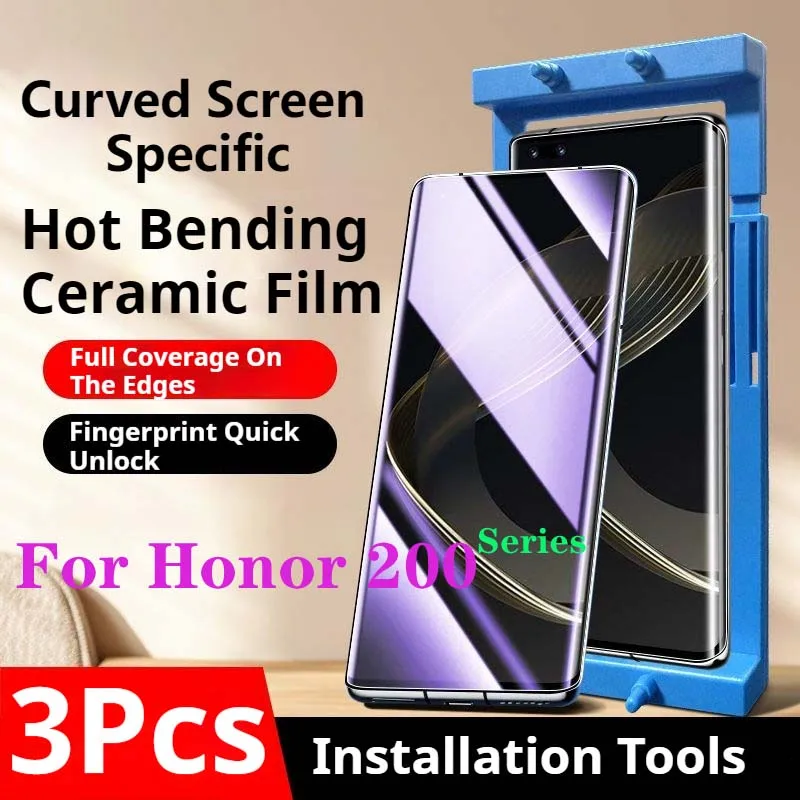 Honor200Pro Privacy Curved Screen Protector For Honor 200 Pro Ceramic Film Anti-Peeping Honor200 Pro Soft Full Coverage