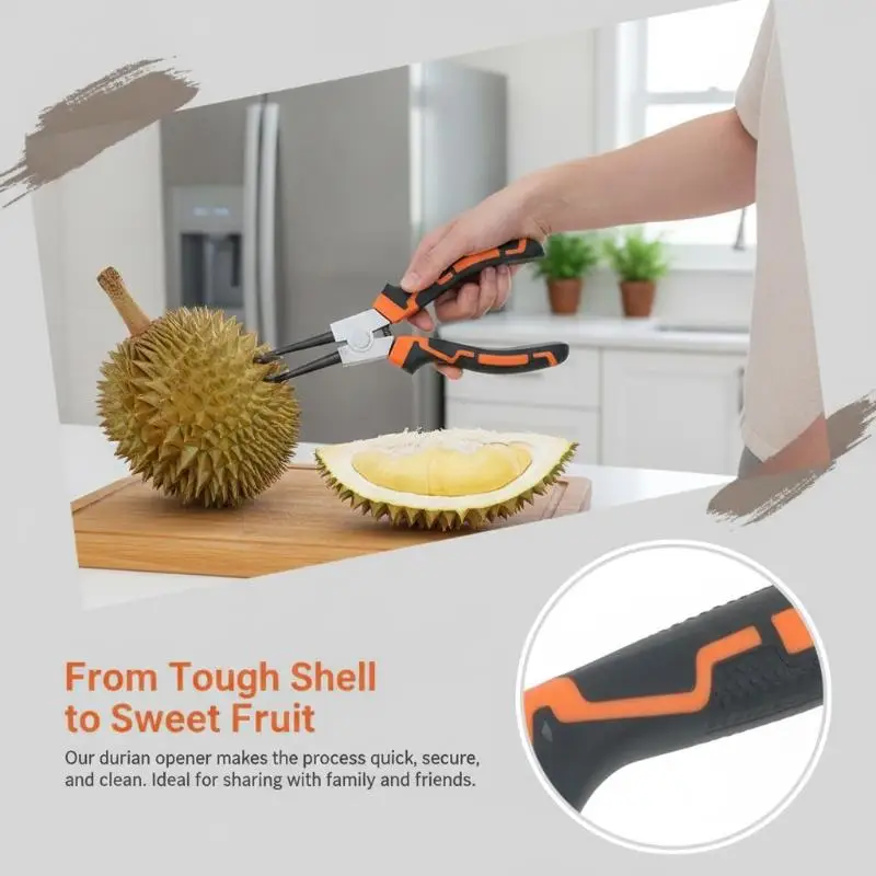 Durian Opener Ergonomic Effortless Opening Hand Tool Multiuse Fruit Peeler for Household Kitchen Fruit Vendor Use