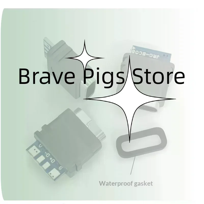 2/5/10Pcs USB 3.1 Waterproof Type-C Connector 4PIN 5A Female Socket Double 5.1K Resistor Support Charging And Discharging