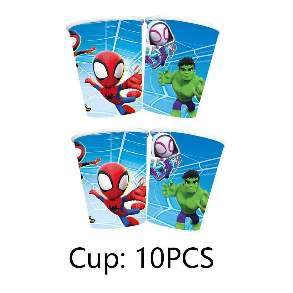 hot Spidey And His Amazing Friends Birthday Decoration Spiderman Tableware Kit Cup Plate Balloon Boy Favor Gift Baby Supplies view 5