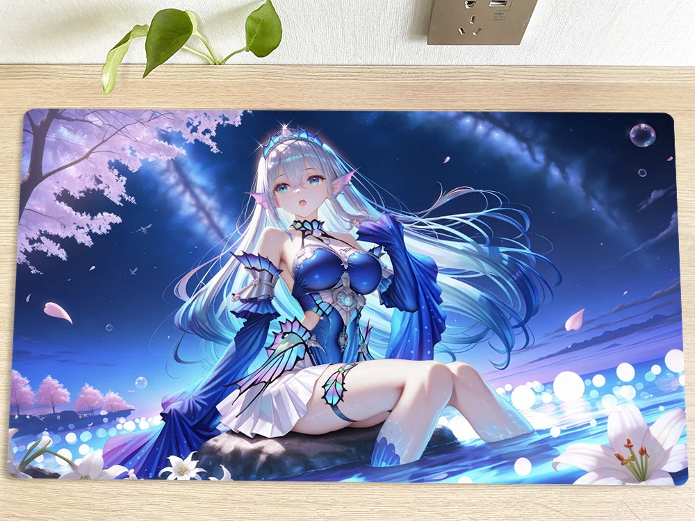 

YuGiOh Girl Table Playmat Tearlaments Kitkallos TCG CCG Коврик для торговых карточных игр Коврик для мыши Игровой игровой коврик Резиновый коврик для мыши