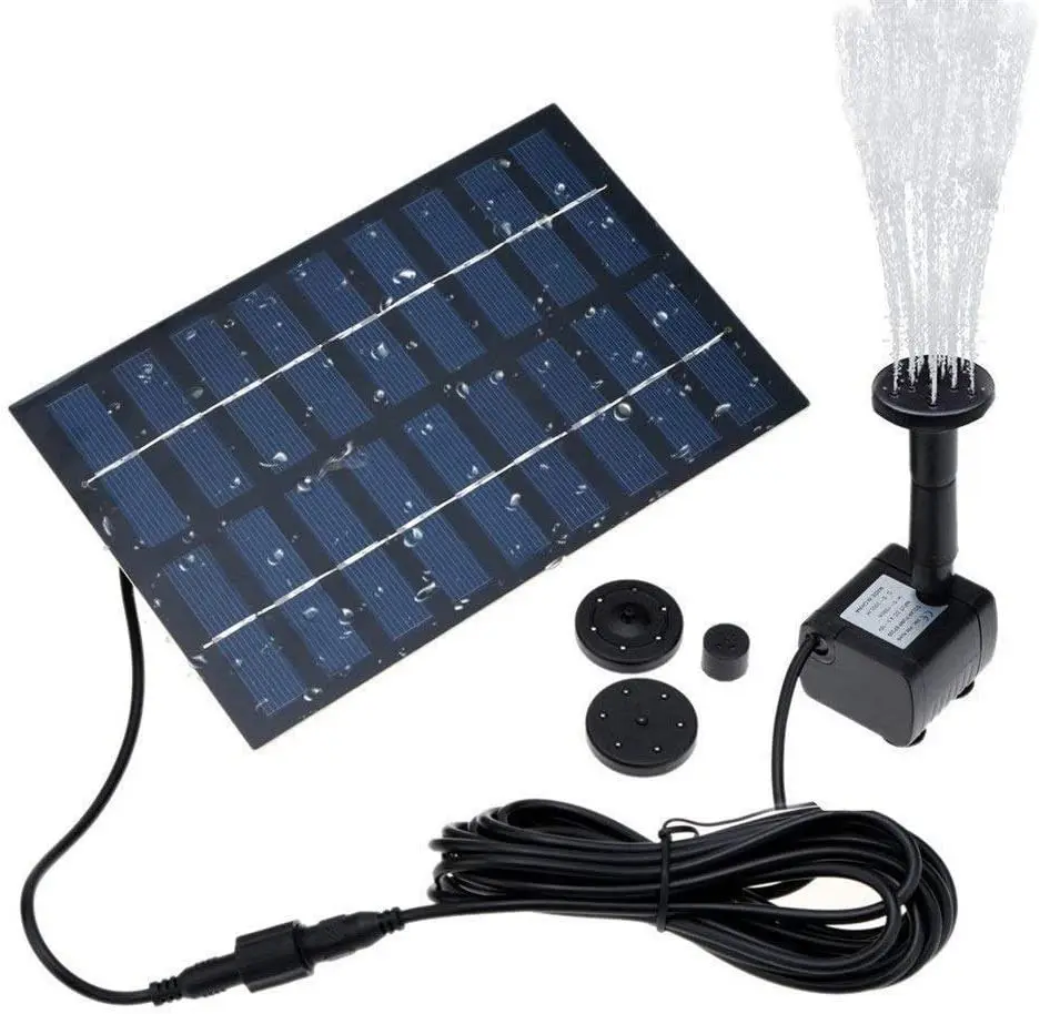 

Solar Powered Bird Bath Fountain Submersible Circulation Fountain Home Decoration with 1.8W Solar Panel for Small Pond Fish tank