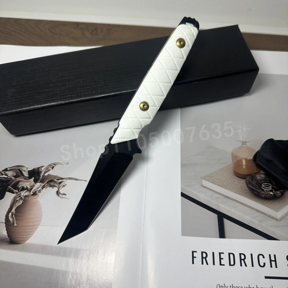 

Outdoor Camping Fishing Knife D2 Steel Blade G10 Handle Hiking EDC Practical Cutting Knife Hunting Tool Men's Gift