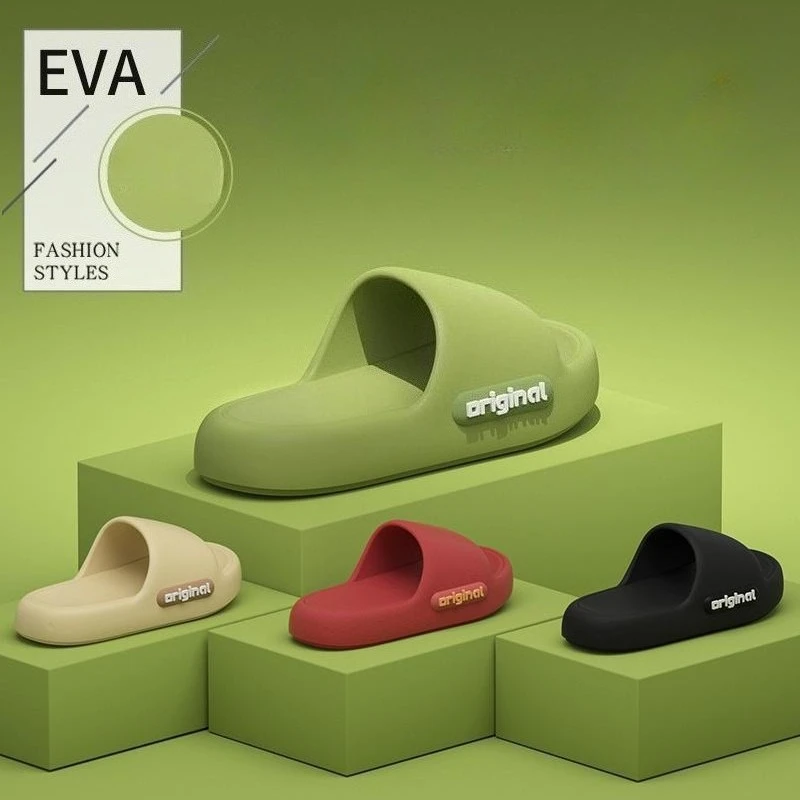 

Summer New Thick Sole Slippers for Men Women Non Slip Bathroom Sandals with Step in Feeling Comfortable