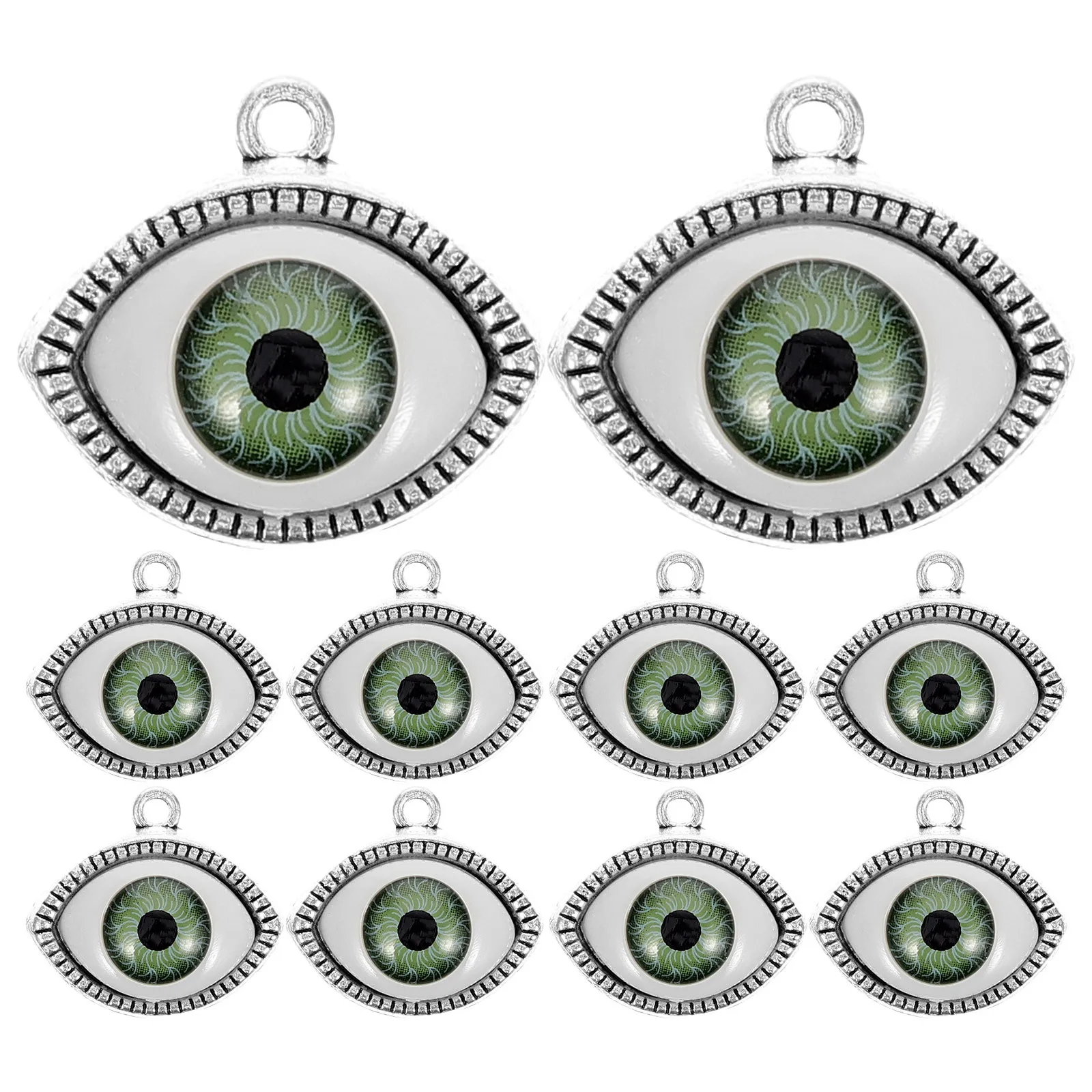 10 قطع سبائك عين الشر سحر المعلقات مستلزمات صناعة المجوهرات ل عقد دي اي واي أساور أقراط الاكسسوارات اليدوية