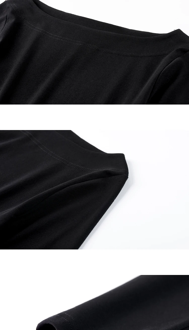 Sentubila Baumwolle Shirts 2023 Frühling Herbst Solide Bodenbildung Tops Oansatz T-shirts Streetwear Temperament Pullover 111T34249 – Detail 22