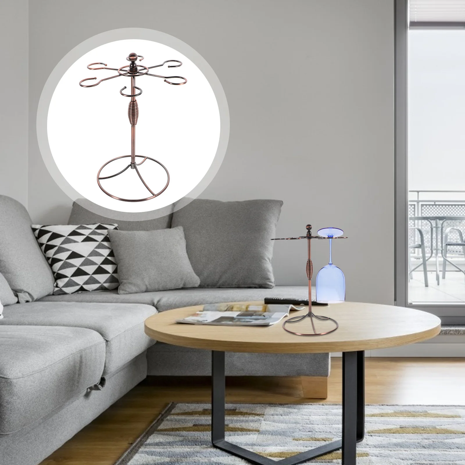 

European Style Iron Wine Glass Rack Hanging Cup Holder Space Saving Stemware Organizer for Home Bar Restaurant