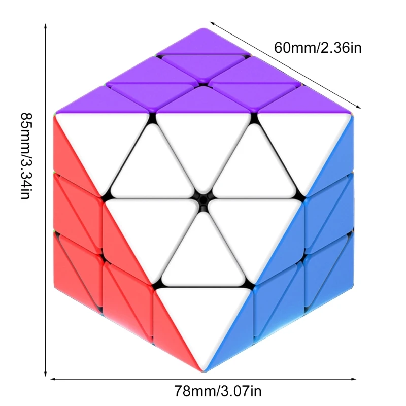 Roterende magnetische 3x3 octaëder snelheidskubus puzzelkubus voor kubusliefhebbers