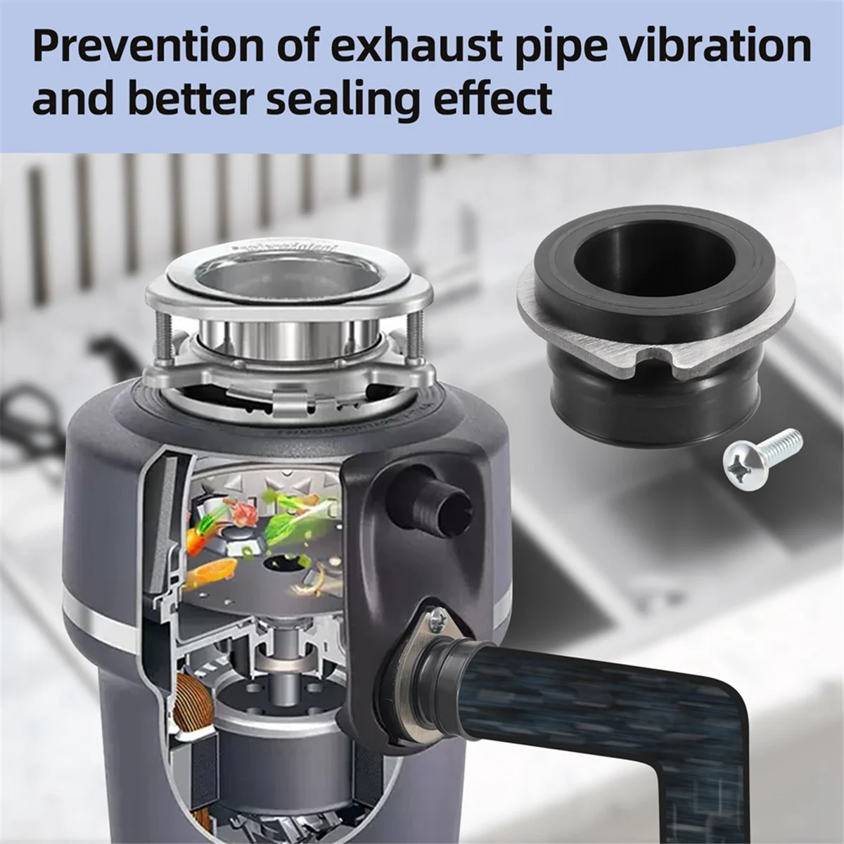 A002 2pcs 75499 Flex Coupler Garbage Disposal for ,Flex Discharge Anti-Vibration Tailpipe Mount Coupling
