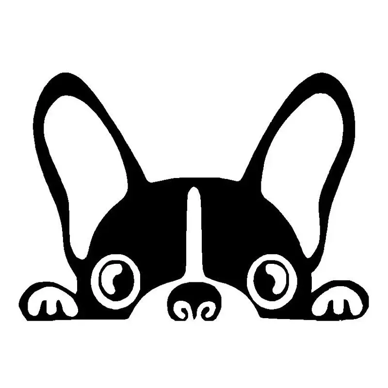 Personality  Cute Fun Peep Animal Boston Terrier Vinyl Decal Car Tail Waterproof Scratch Decal, 10cm