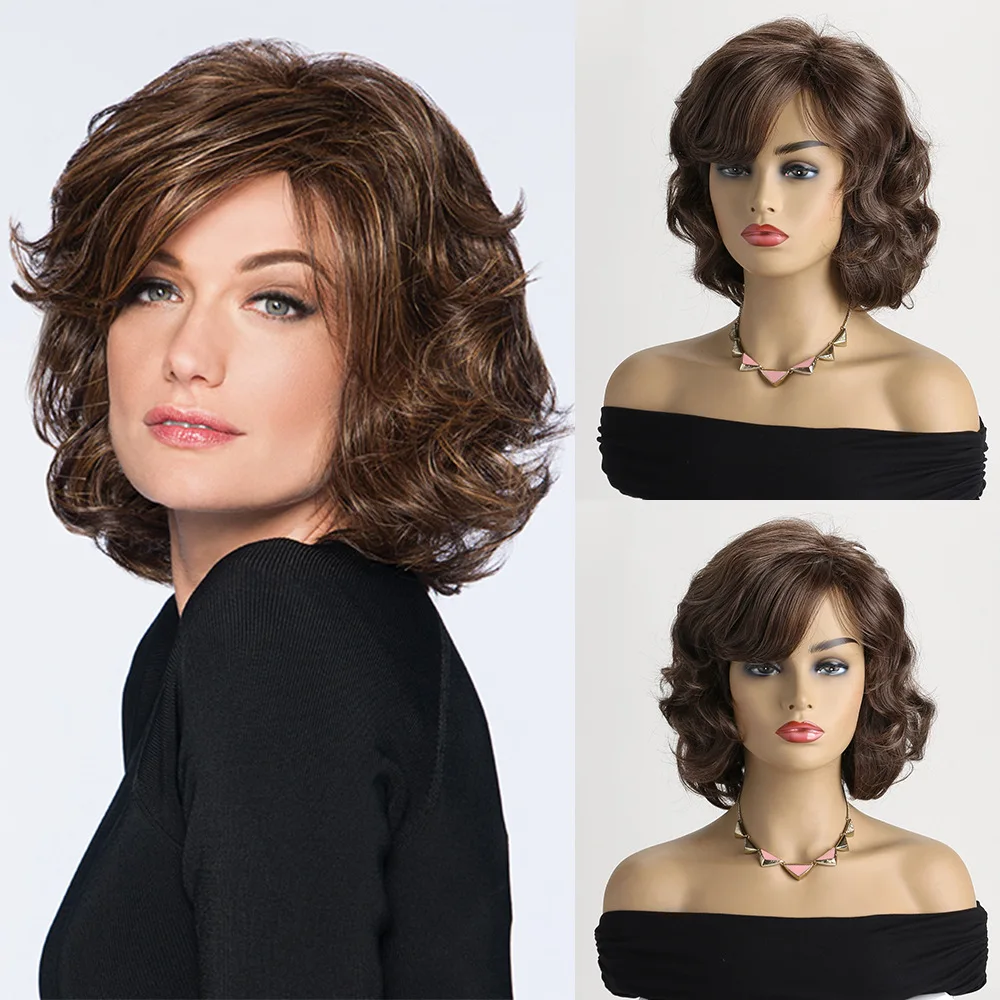 Fashion Synthetic Short Curly Wig for Women - Stylish Cosplay Costume Party Headpiece - High Quality Fiber Hair