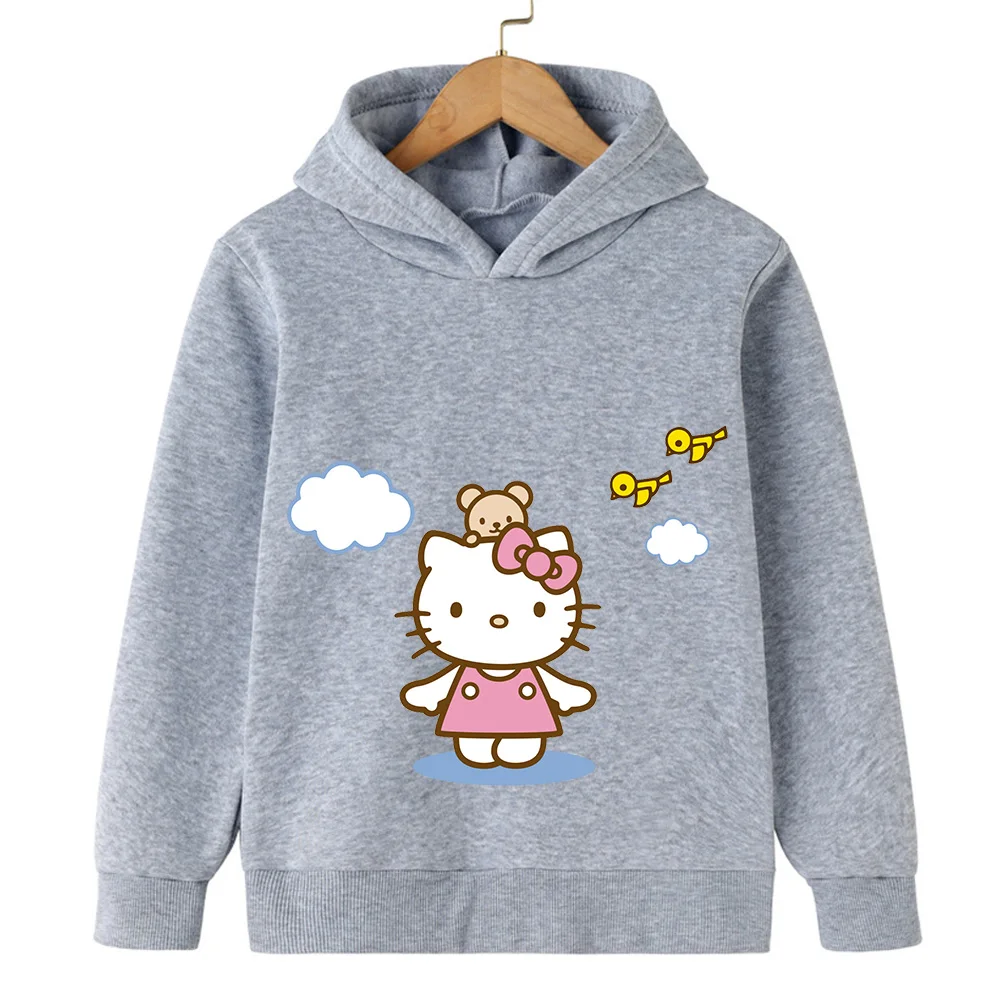 Sanrio Trendy Brand felpa con cappuccio per bambini camicia sportiva per ragazze Multi colore autunno/inverno abbigliamento per bambini Cartoon