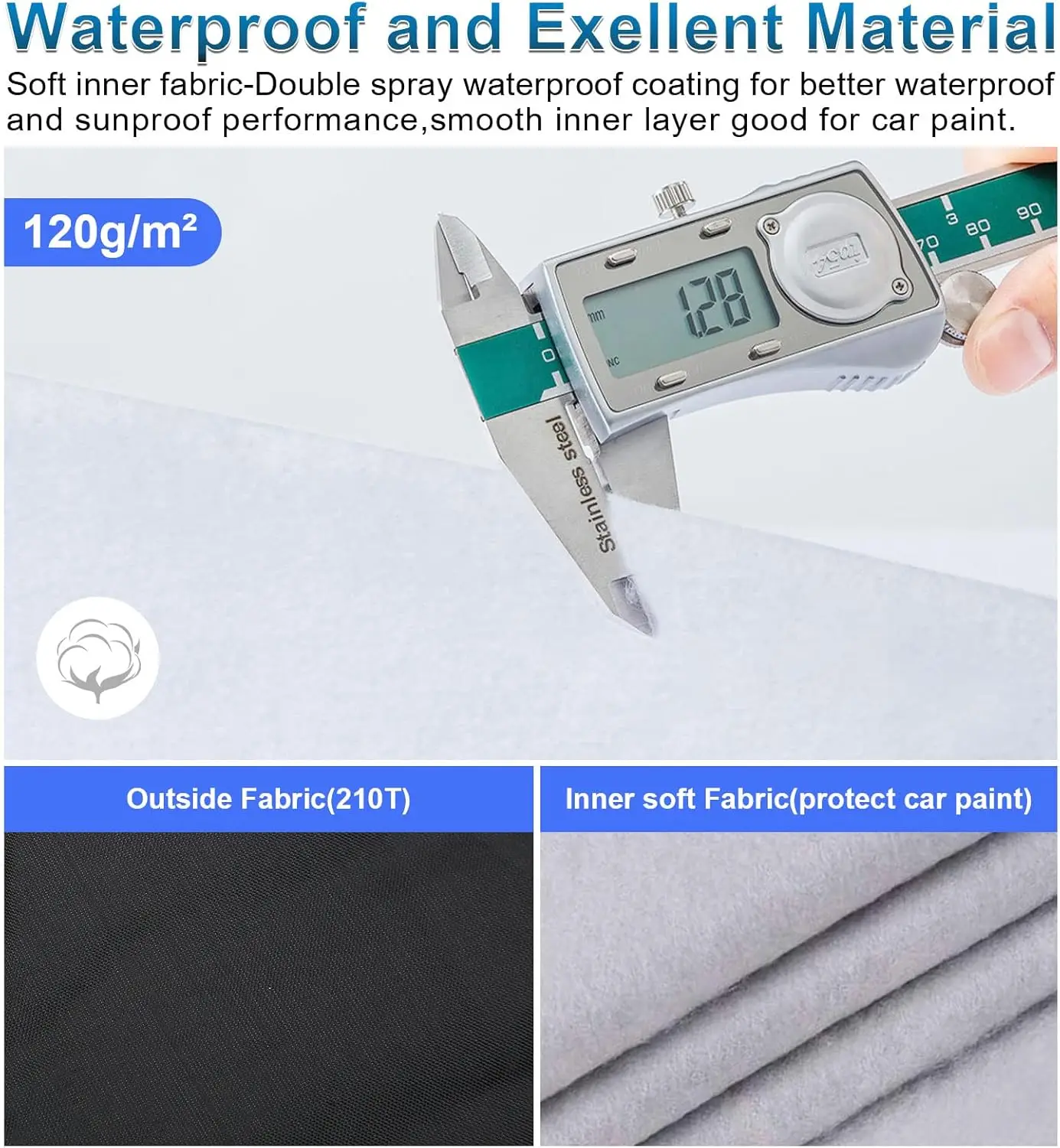 Heavy Duty Full Car Cover for Porsche Panamera 2014-2025, Waterproof Windproof All Weather Cover with Zipper & Storage Bag