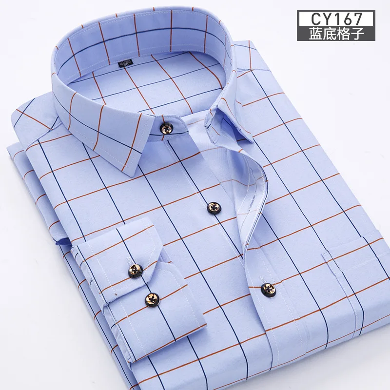 

New Men's Long Sleeve Shirt Spring Summer Thin Printed Business Casual Slim Fit Non-Iron Breathable Fashion Shirt