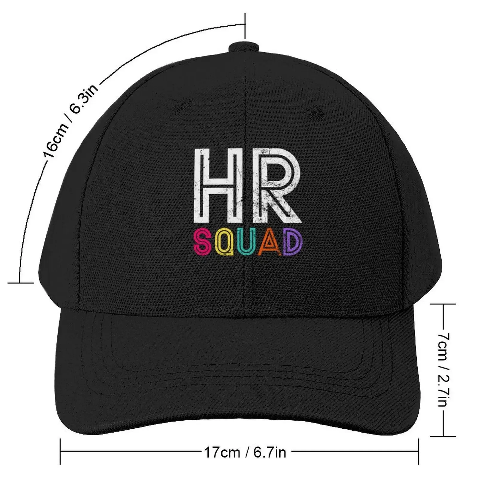 Funny HR Squad Human Resources Team Vintage style Baseball Cap fashionable Anime Hat black Woman Men's