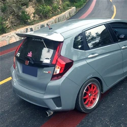 Carbon Fibre Spoiler For Honda JAZZ Fit Gk5 2014 - 2019 Roof Spoiler Wing Type JDM Car Refitting Accessories