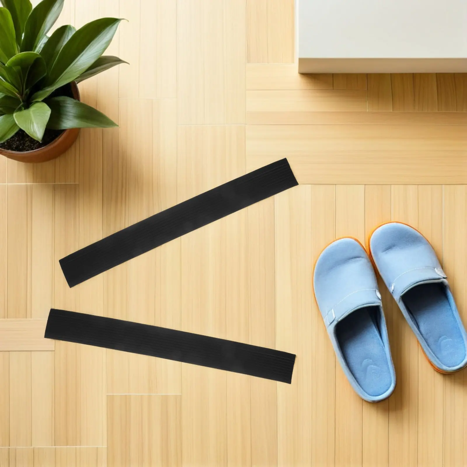 2Pcs Robot Vacuum Threshold Ramp Soft Rubber Non Slip Door Transition Slope Mat Floor Ramp for Home Cleaning Efficiency