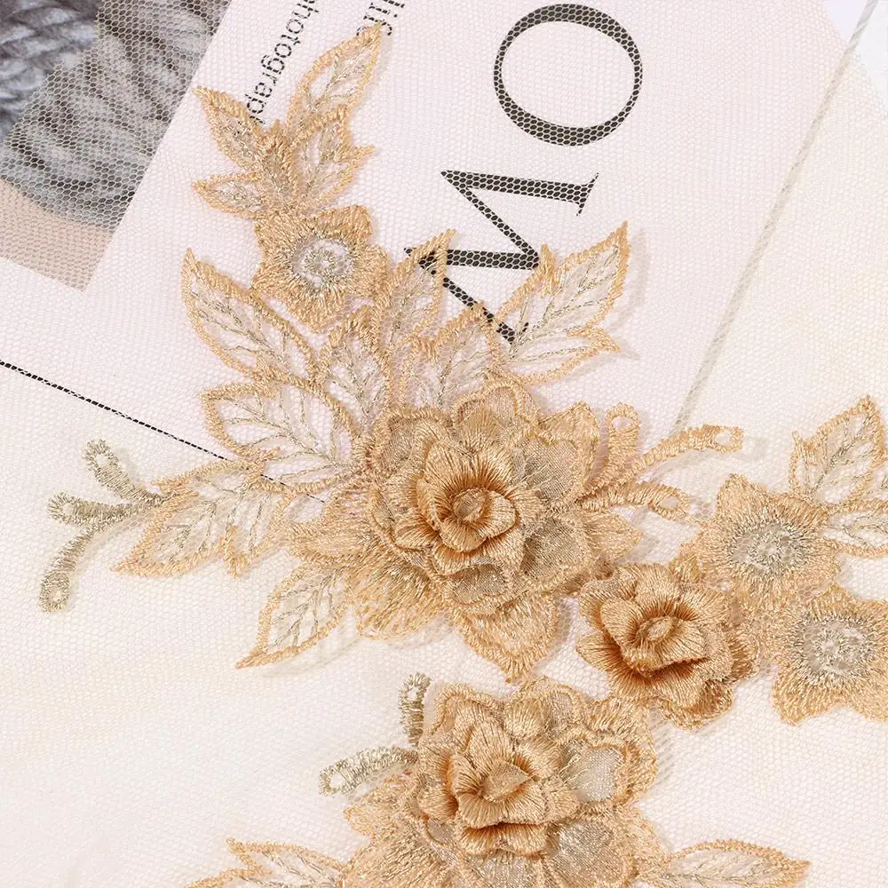 scrapbooking DIY Blossom Wedding Bridal Applique Motif Embroidery 3D Trims Lace Flower