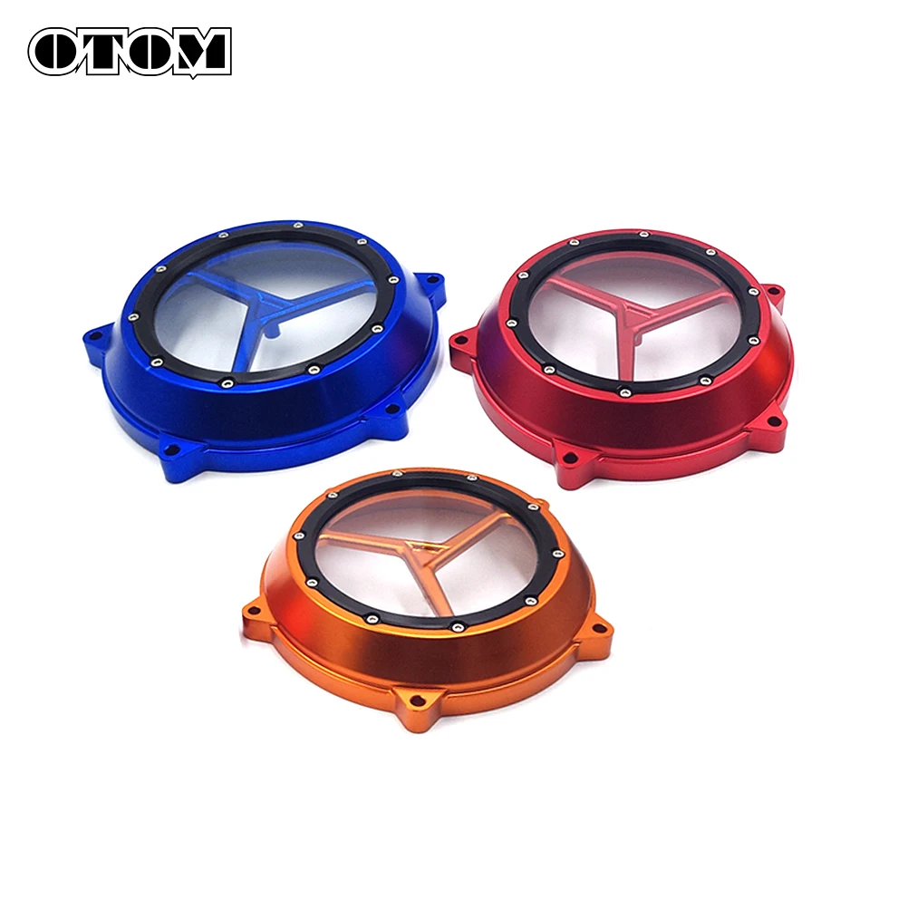 OTOM Engine Transparent Clutch Cover Protector Guard For ZONGSHEN NC250 NC450 CNC Aluminum 5 Holes Oil Observation Window Cap