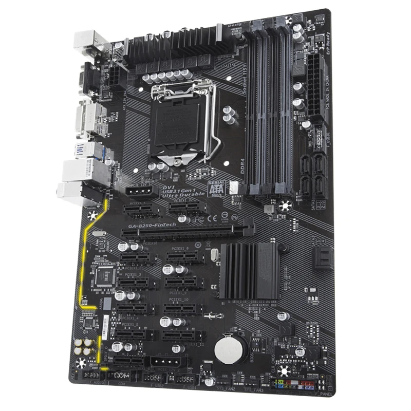 For GA-B250-FinTech B250-FinTech Motherboards LGA 1151 DDR4 64GB ATX For Intel B250 Desktop Mainboard SATA III USB3.0