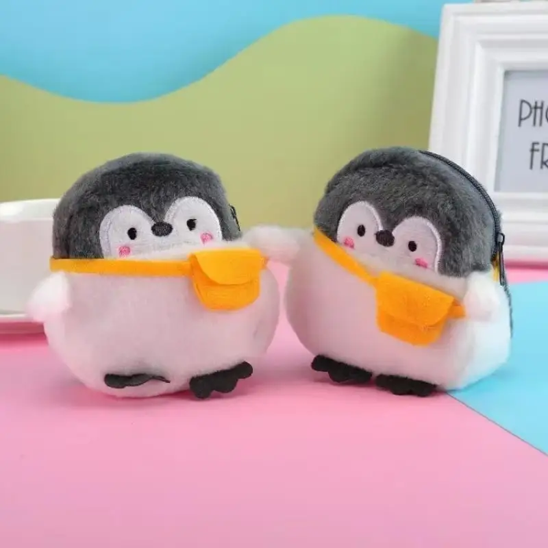Dompet Mewah Penguin Lucu Penguin Kecil Mewah Penguin Lembut Dompet Koin Dompet Hadiah Hari Valentine Pasangan Anak Perempuan untuk Wanita