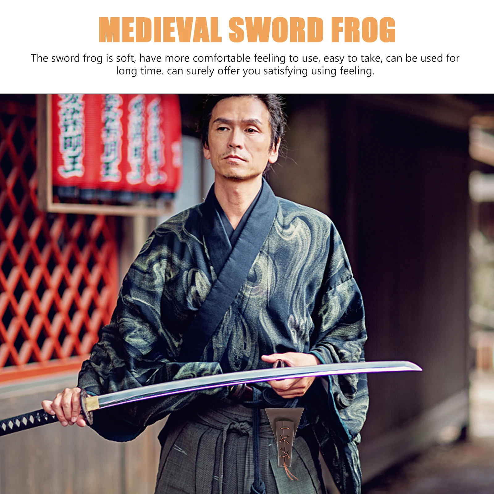 

Medieval Sword Frog Belt Deep Brown PU Adjustable Sword Holder Portable Accessories Comfortable Long Use Cosplay Stage