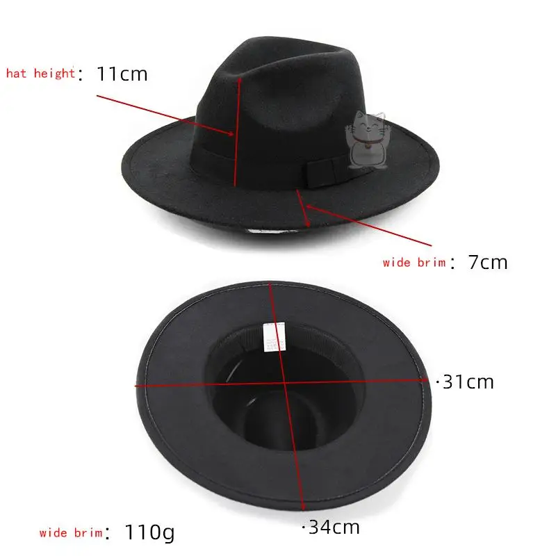 

Street photography imitates wool British retro jazz cosplay hats men's and women's top hats felt hats versatile sun shading
