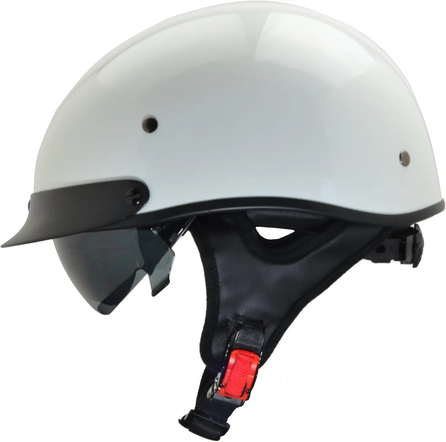 

Warrior Motorcycle Half Helmet with Sunshield/Adjustable Size Dial DOT Half Face Skull Cap for Bike Cruiser Chopper Moped Scoote