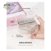 AED4-Reindeer Kalimba Thumb Piano 17 Keys Acrylic Kalimba Clear Transparent Finger Piano Musical Instruments