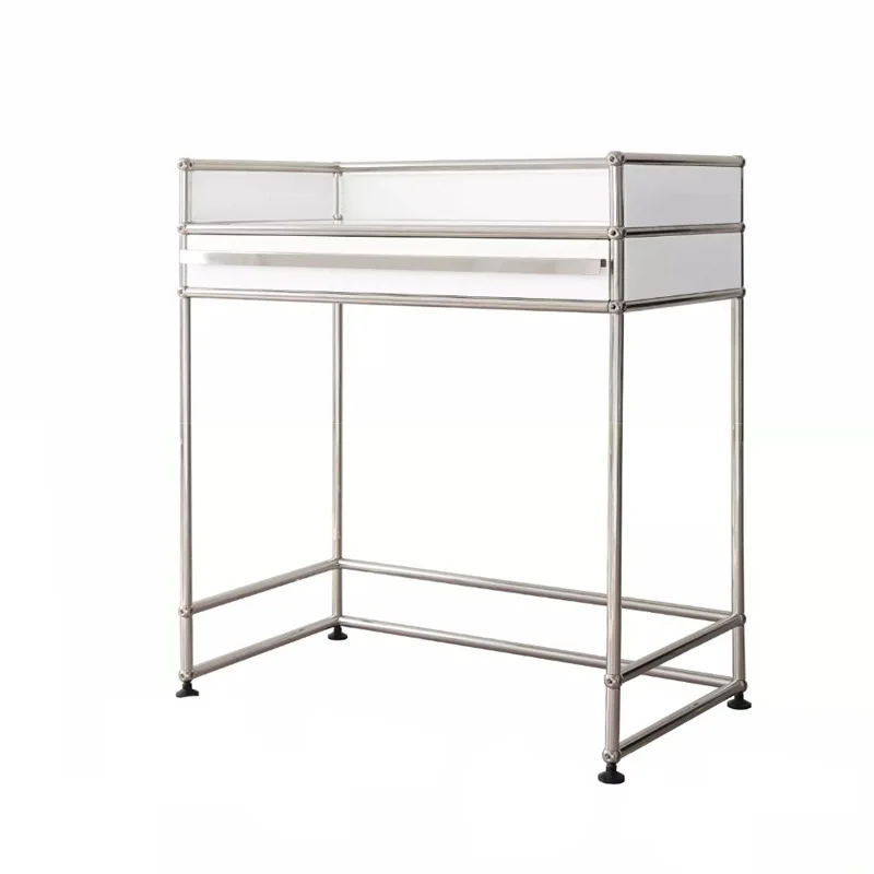 

Modular stainless steel desk dresser light luxury modern home bedroom makeup table with mirror dressing table