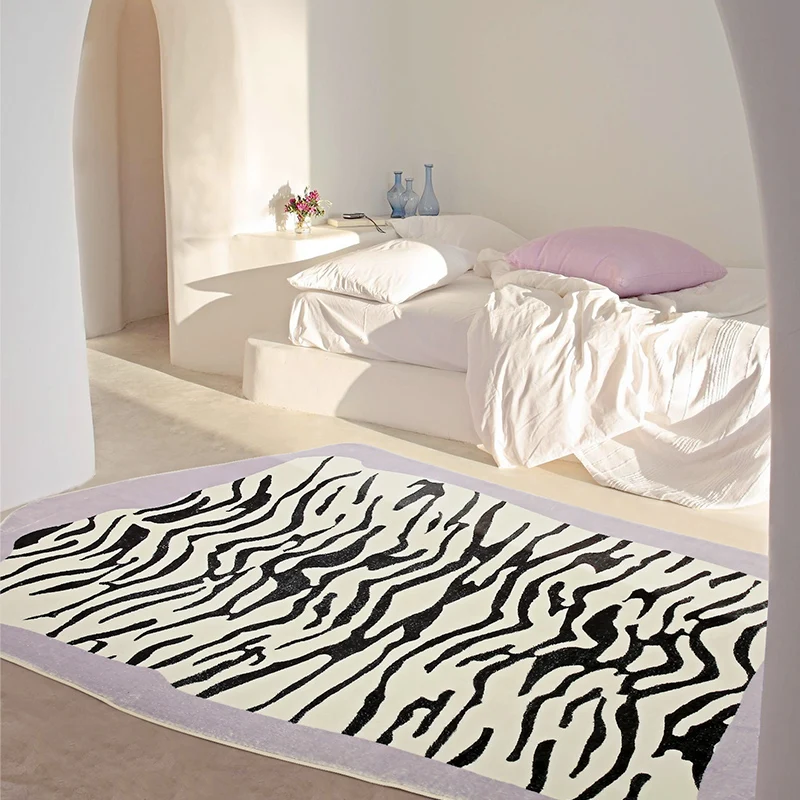 

Creative Design Rugs for Bedroom Zebra Pattern Cloakroom Rug Wabi Sabi Style Carpets for Living Room Large Area Lounge Carpet