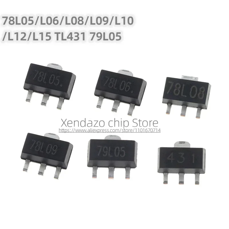 50pcs/lot CJ78L05/L06/L08/L09/L10/L12/L15/L33 TL431 79L05/12/33 SOT-89 package SMD three terminal Voltage regulator chip