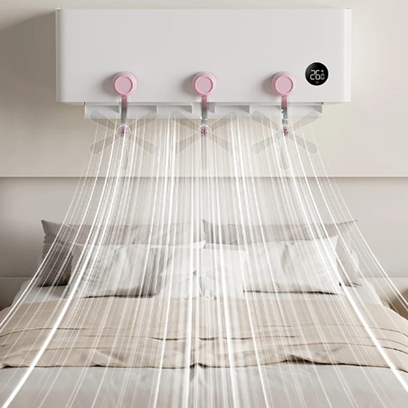 3Pcs Wall Mounted Conditioning Guide Fan Plastic Adjustable Suction Cup Air Conditioning Ventilator Windmill Shaped